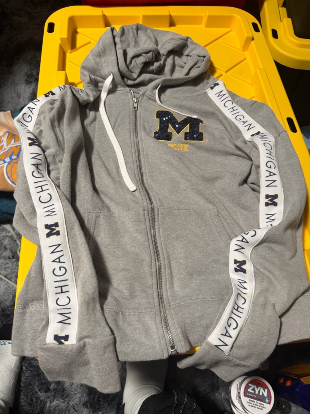 PINK Victoria's Secret Light Gray Cozy zip hoodie